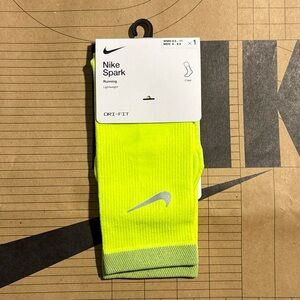 Nike Spark Running Lightweight Crew Socks DA3584-702 Neon Bright Volt reflective